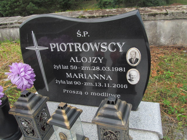 Alojzy Piotrowski Wierna Rzeka - Grobonet - Wyszukiwarka osób pochowanych