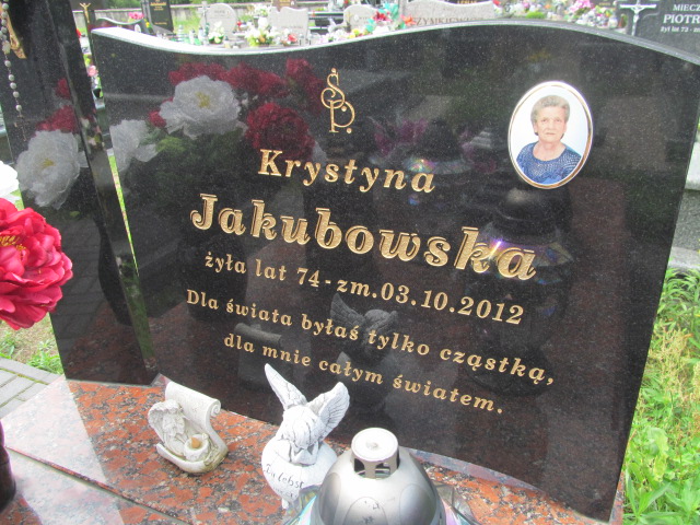 Krystyna Jakubowska Wierna Rzeka - Grobonet - Wyszukiwarka osób pochowanych